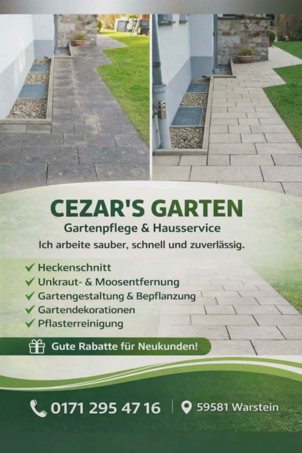 Cezar's Garten – Leistungsübersicht